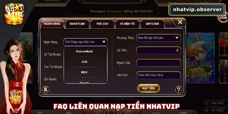 Một số các câu hỏi liên quan đến nạp tiền hệ thống Nhatvip